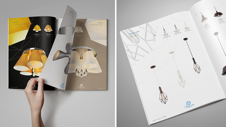 Дизайн разворота каталога светильников © Креативное агентство KENGURU